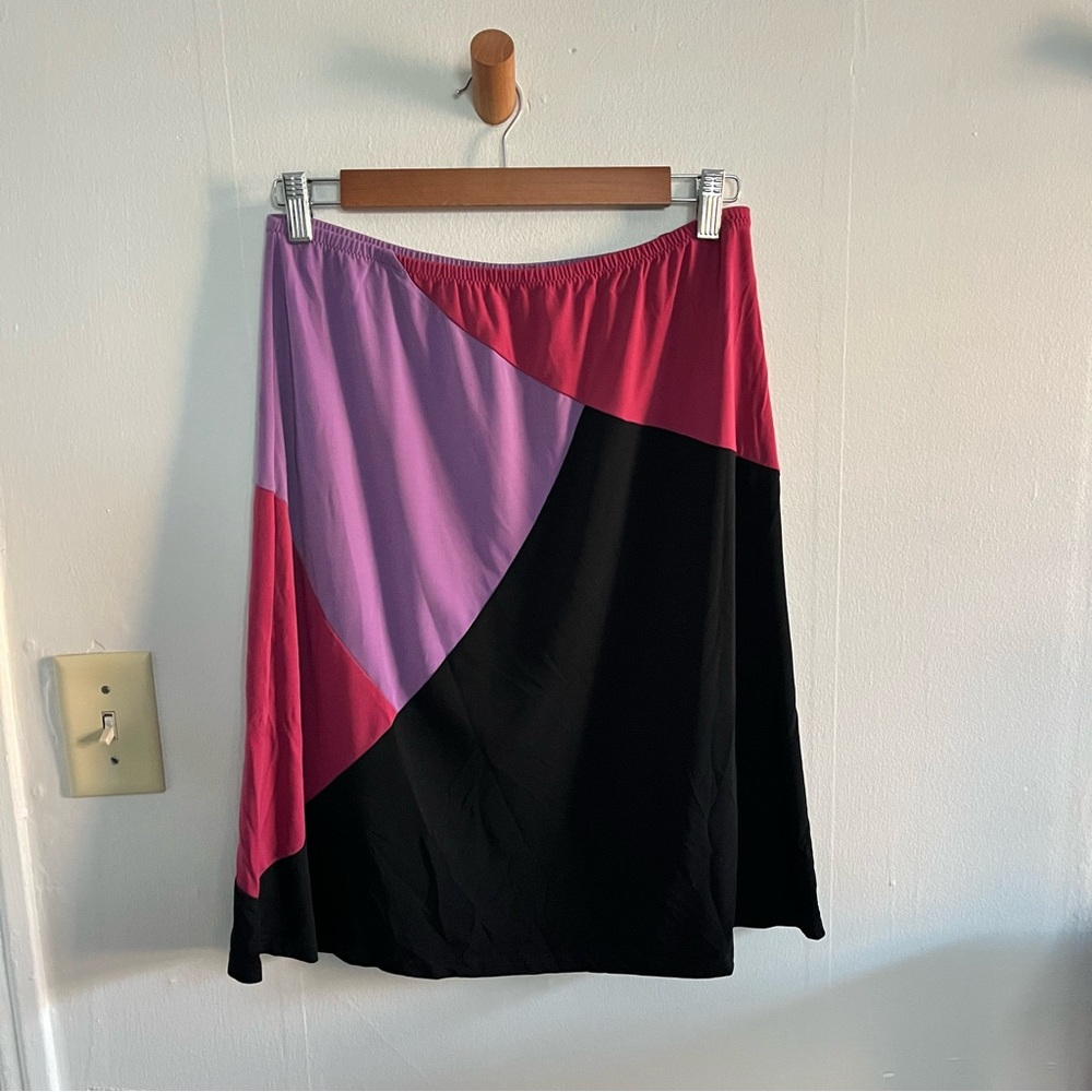 Vintage 90s Y2K retro Skirt Colorful Knee Length